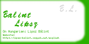 balint lipsz business card